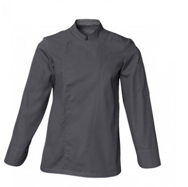 Veste de cuisine manches longues gris brodée ECOFIH