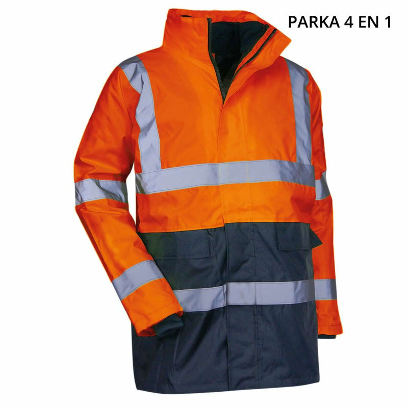 LMA - Prevention - Parka de Travail Haute Visibilité 4 en 1 - 2 coloris